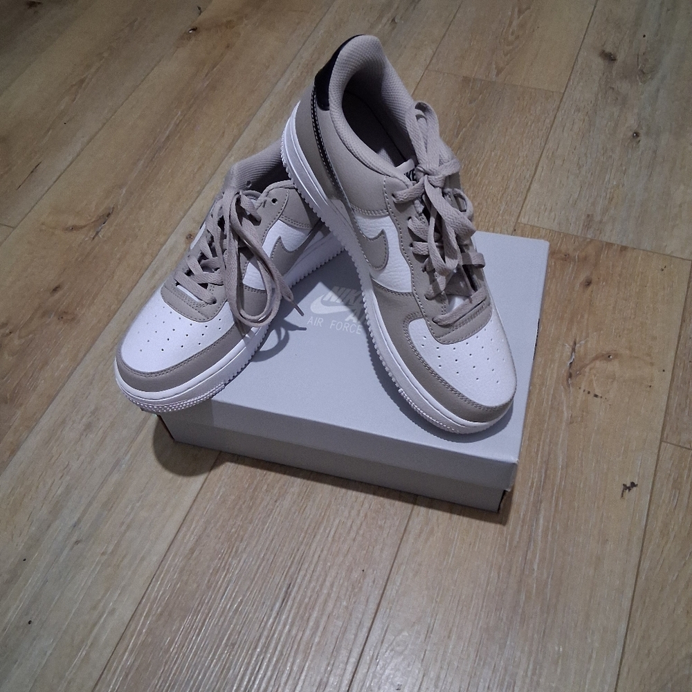 Nike Air Force 1 Sneakers in White and Tan